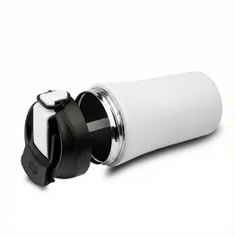 Copo Térmico Com Tampa Fosco de 500ml Inox Branco
