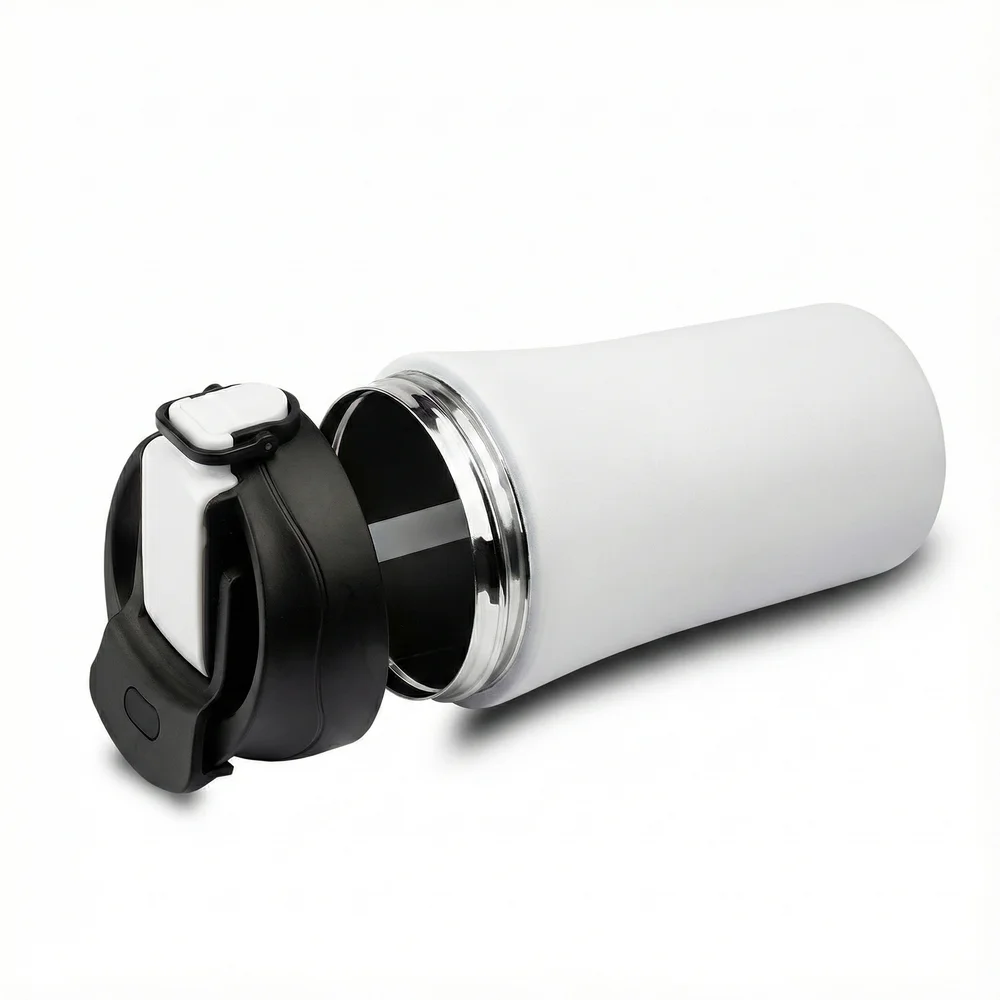 Copo Térmico Com Tampa Fosco de 500ml Inox Branco