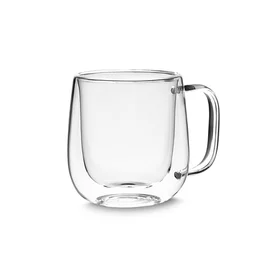 Conjunto com 2 Canecas de Vidro Borossilicato 250ml Parede Dupla