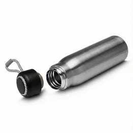 Garrafa Térmica de 550ml com Parede Dupla e Alça Prata