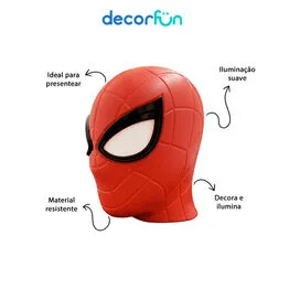 Luminária 3D Homem-Aranha Marvel Decoração Geek Temática