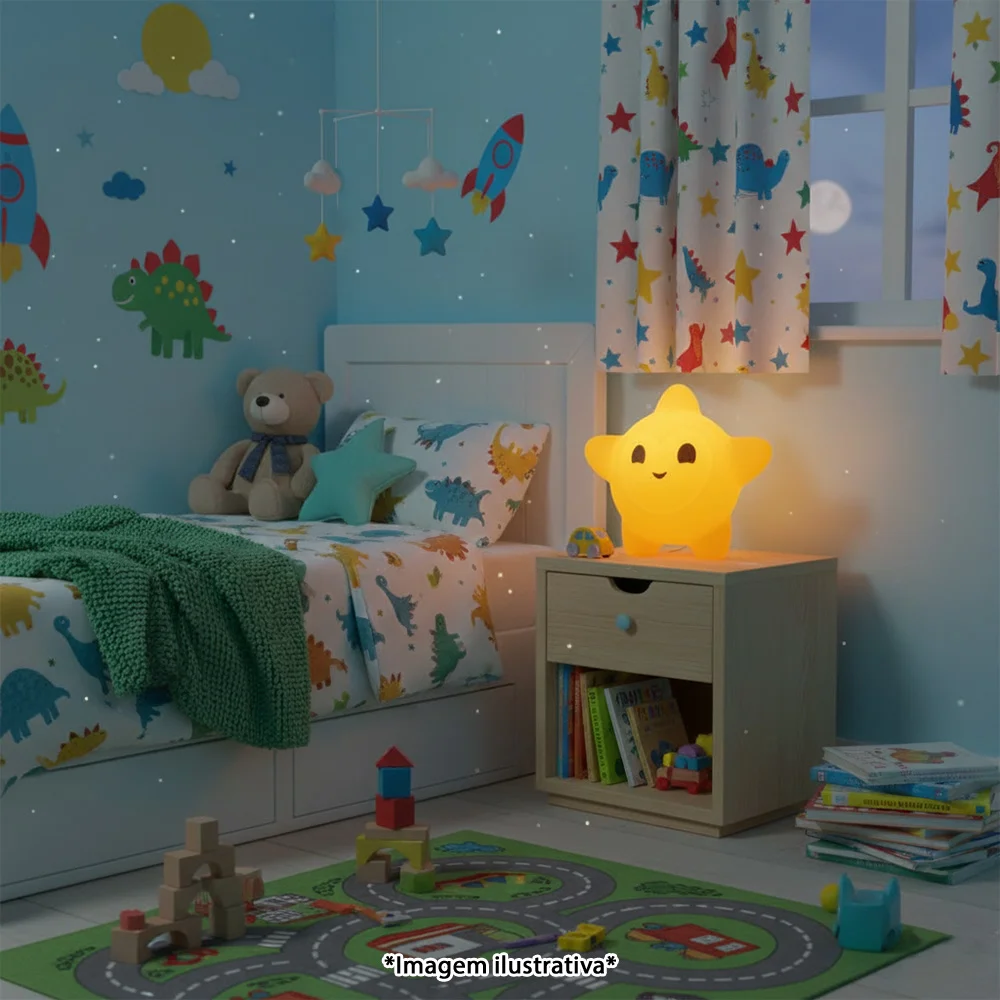 Luminária 3D Estrela Wish Disney - O Poder dos Desejos