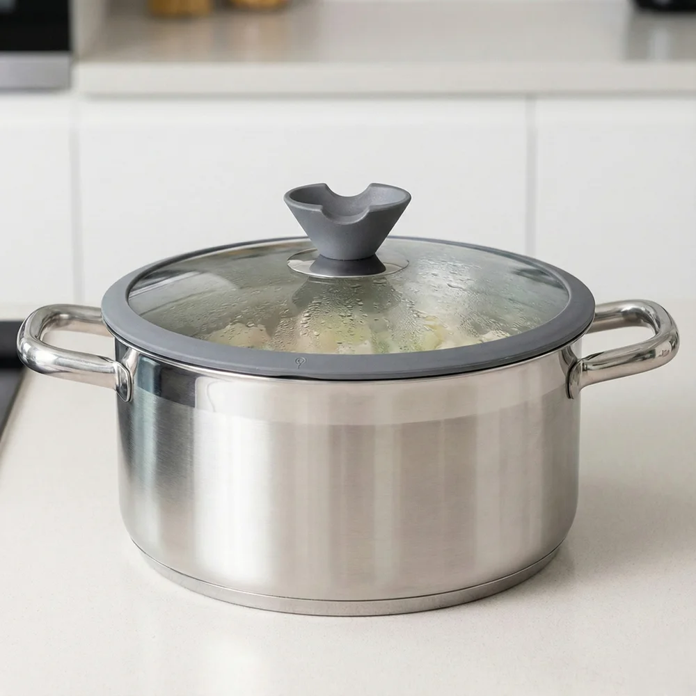 Tampa de Vidro Temperado Com Bordas em Silicone Ø24cm