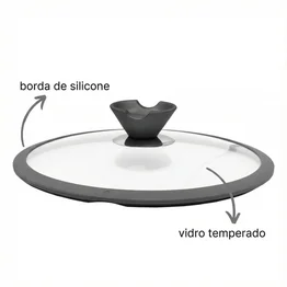 Tampa de Vidro Temperado Com Bordas em Silicone Ø28cm