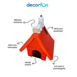 Luminária 3D Casinha Snoopy Peanuts Decoração Criativa Bivolt
