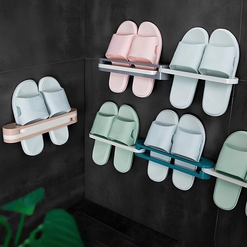 Suporte de Parede Multiuso para Toalhas Sapatos Chinelos Verde
