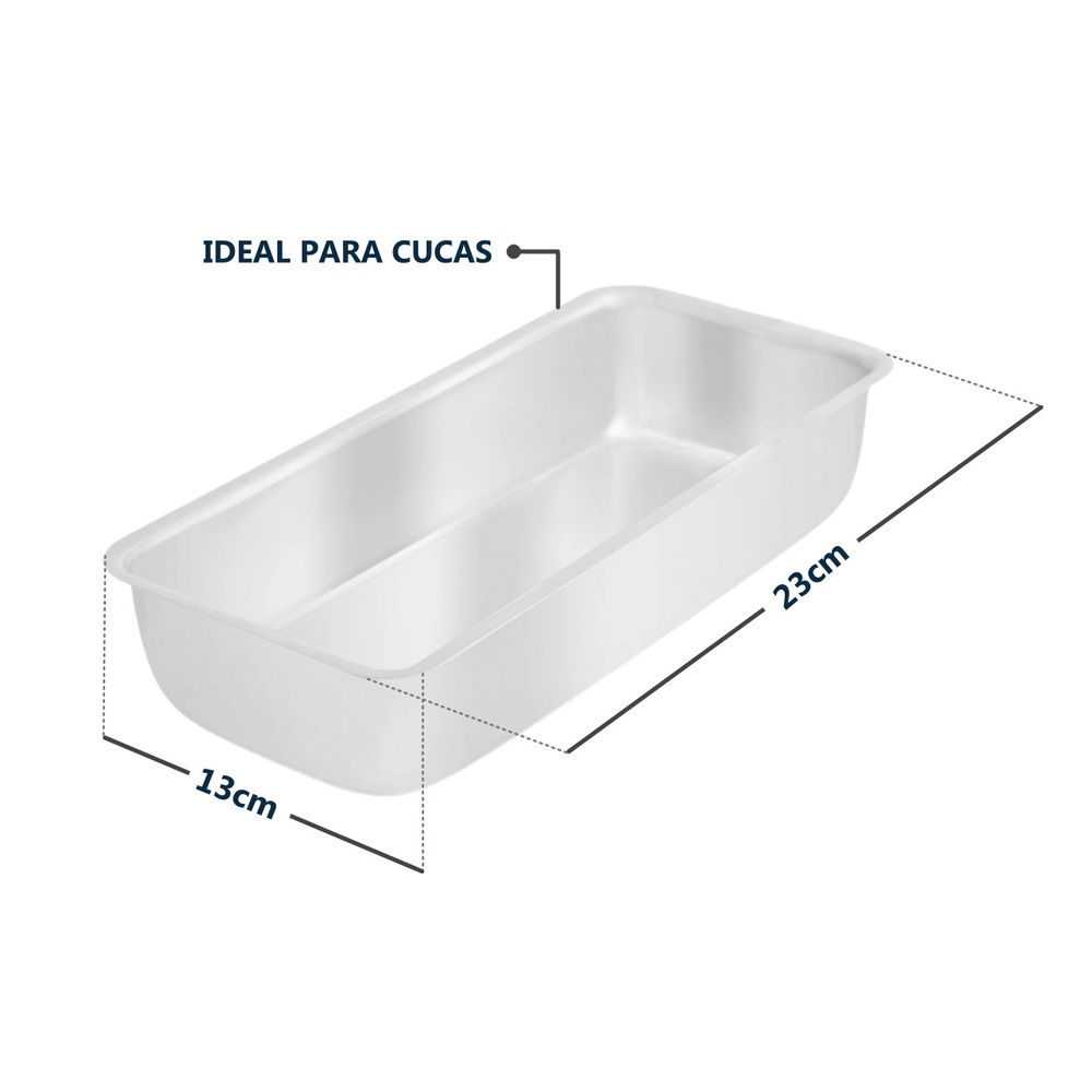 Forma de Cuca 1,5L Alumínio 23x13 Pães Rocamboles