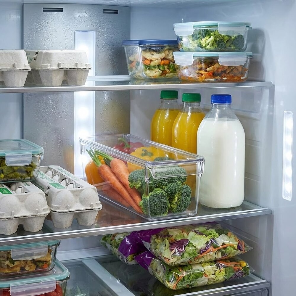 Organizador de Geladeira Multiuso Alto com Tampa Tamanho P (36x10x10cm) - Mood