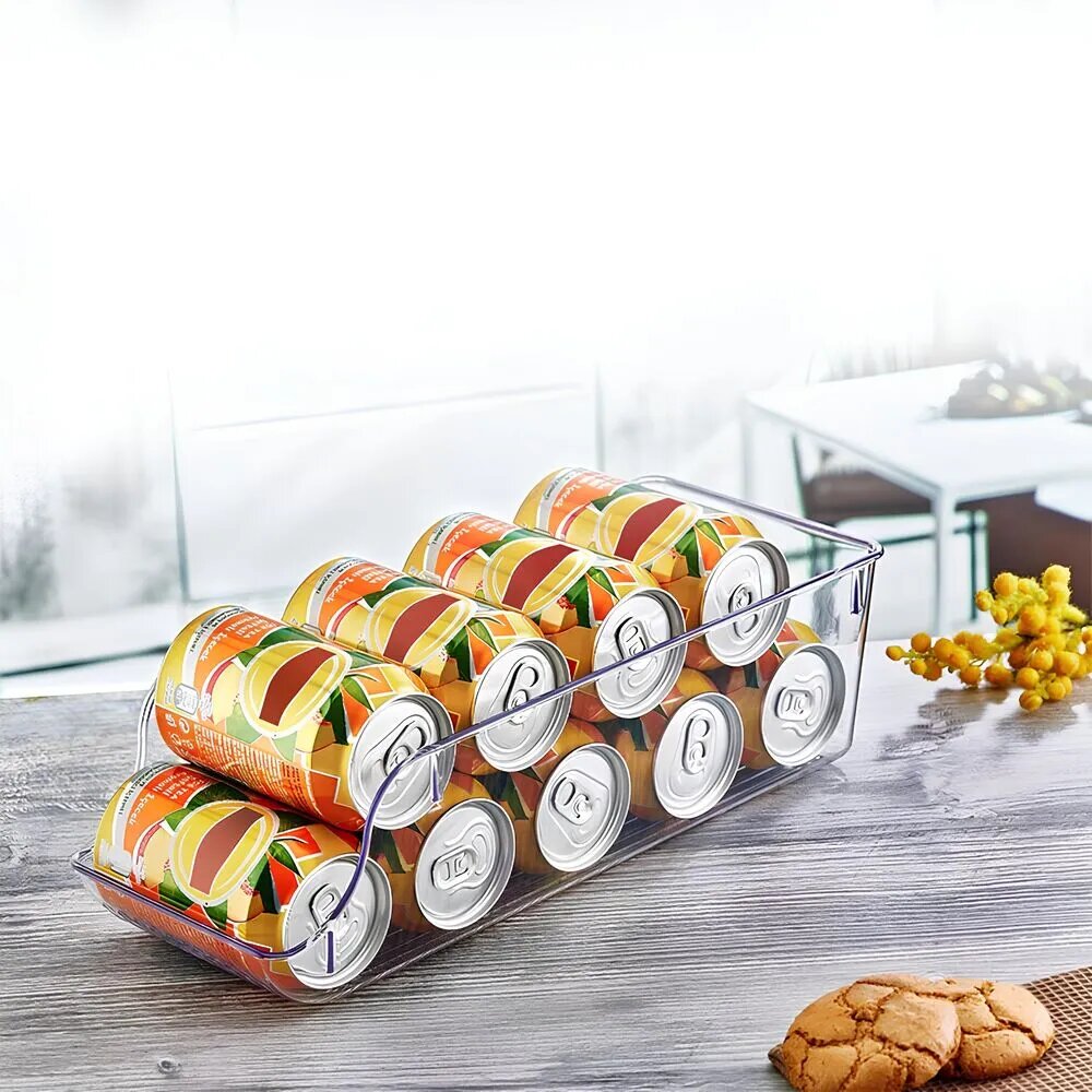 Organizador de Latas Transparente P Despensa Geladeira Refrigerantes Cervejas