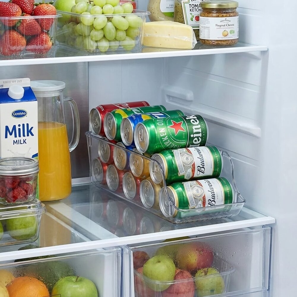 Organizador de Latas Transparente P Despensa Geladeira Refrigerantes Cervejas