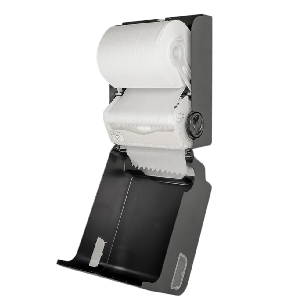 Dispenser Autocortante para Toalha em Bobina Mecânico Preto - Nobre