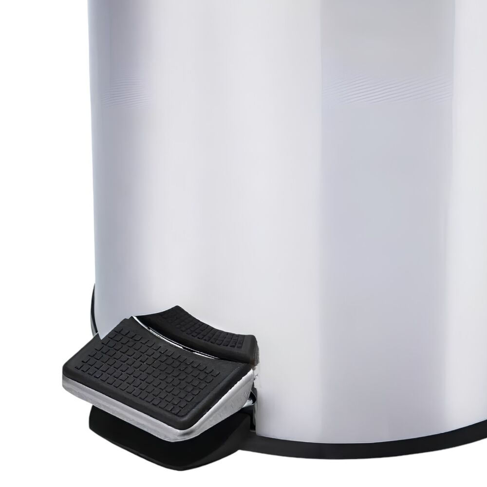 Lixeira Inox Redonda com Pedal 20L Acabamento Polido - Mood