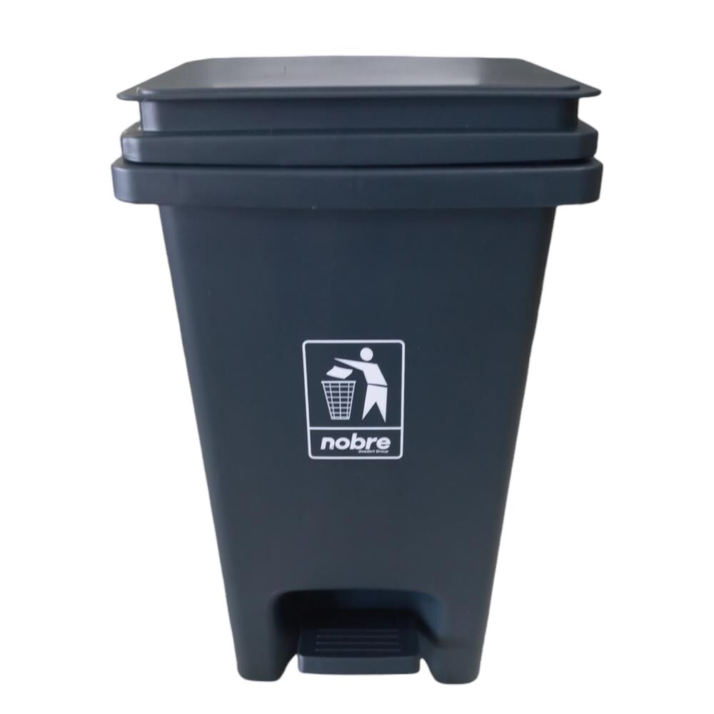 Lixeira Plástica com Pedal 15L Cinza Banheiros Cozinhas - Nobre