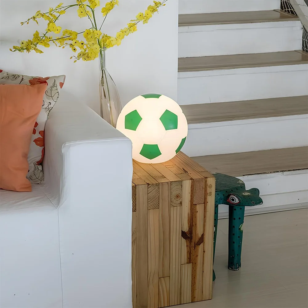 Luminária Bola de Futebol - Branca e Verde