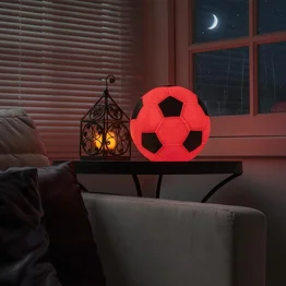 Luminária Bola de Futebol - Vermelha e Preta