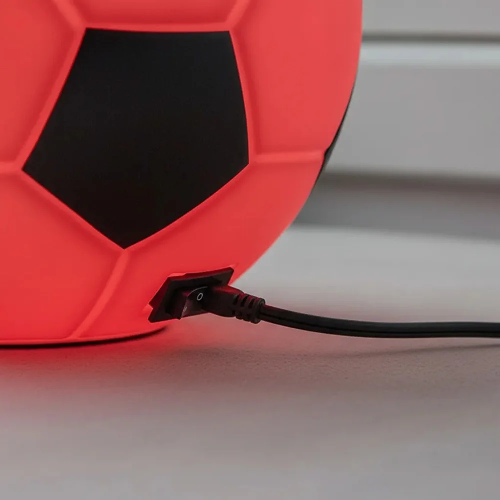 Luminária Bola de Futebol - Vermelha e Preta