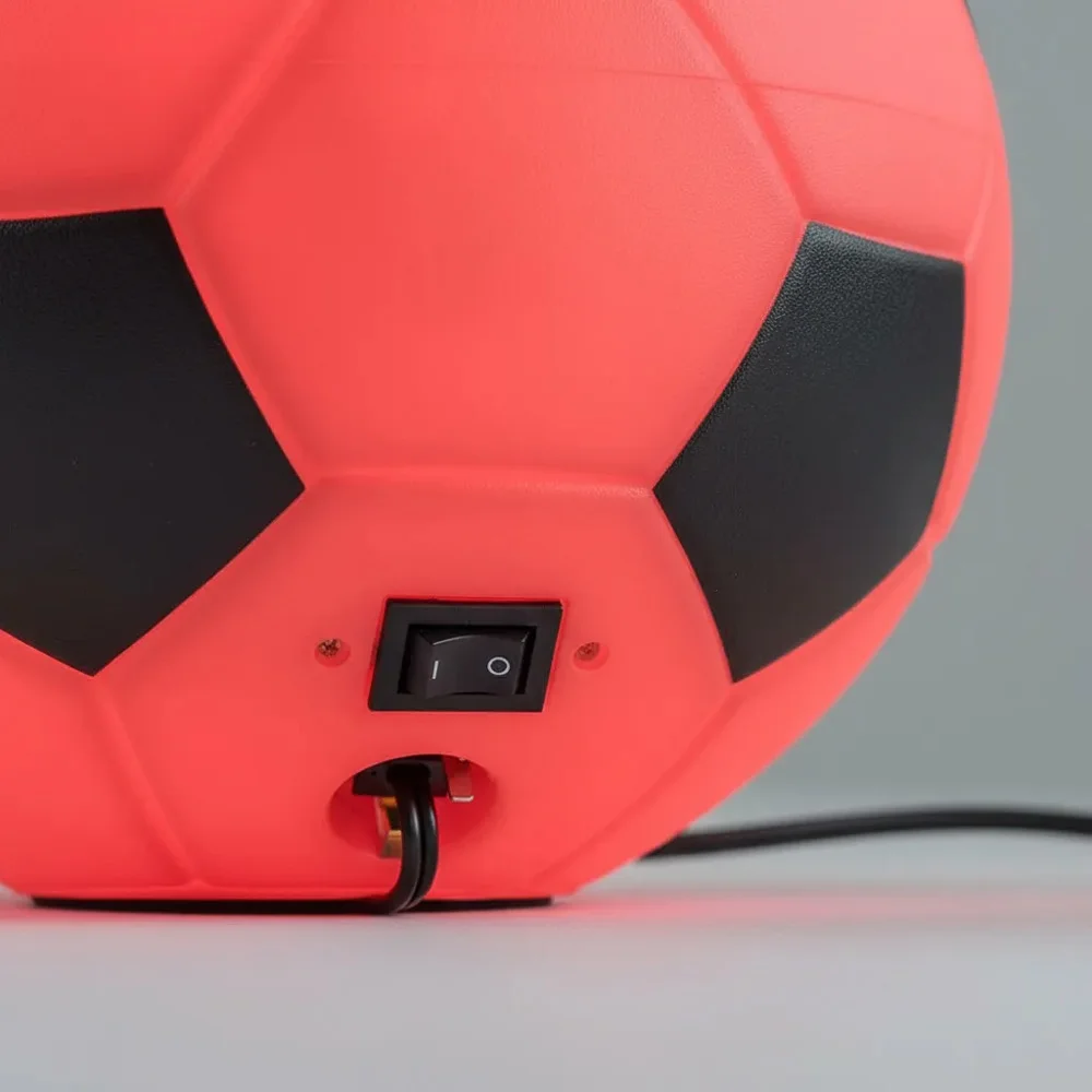 Luminária Bola de Futebol - Vermelha e Preta