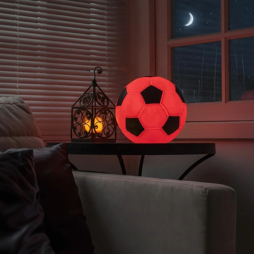 Luminária Bola de Futebol - Vermelha e Preta