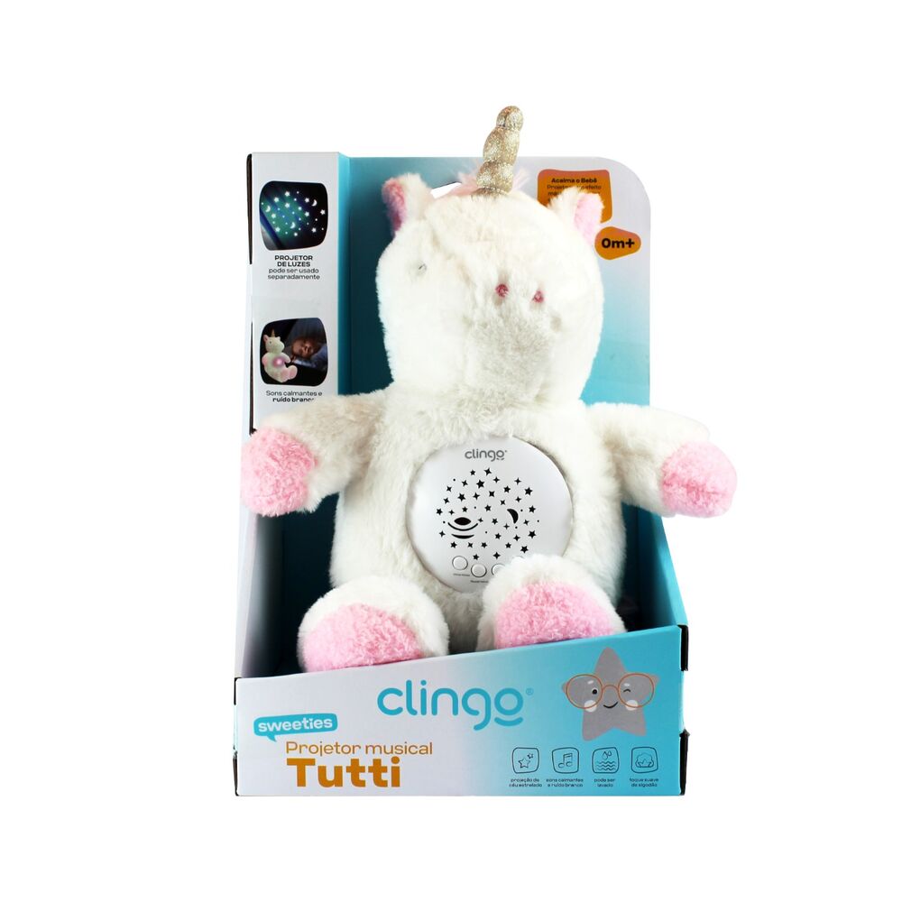 Pelúcia Unicórnio Musical com Luz e Sons Calmantes