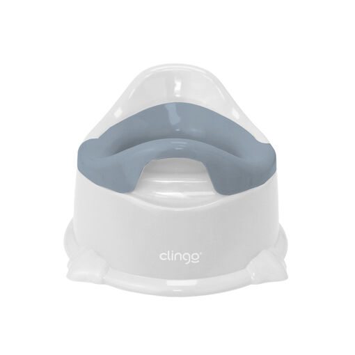 Troninho Infantil Potty Clingo Branco e Rosa Antirrespingo