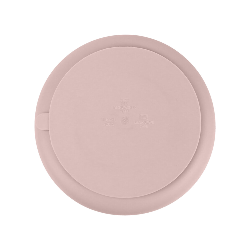 Prato de Silicone com Divisórias e Ventosa Rosa - Clingo