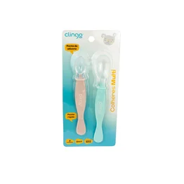 Colher Ponta Dupla Clingo Colors Neutro - Kit com 2 Unidades