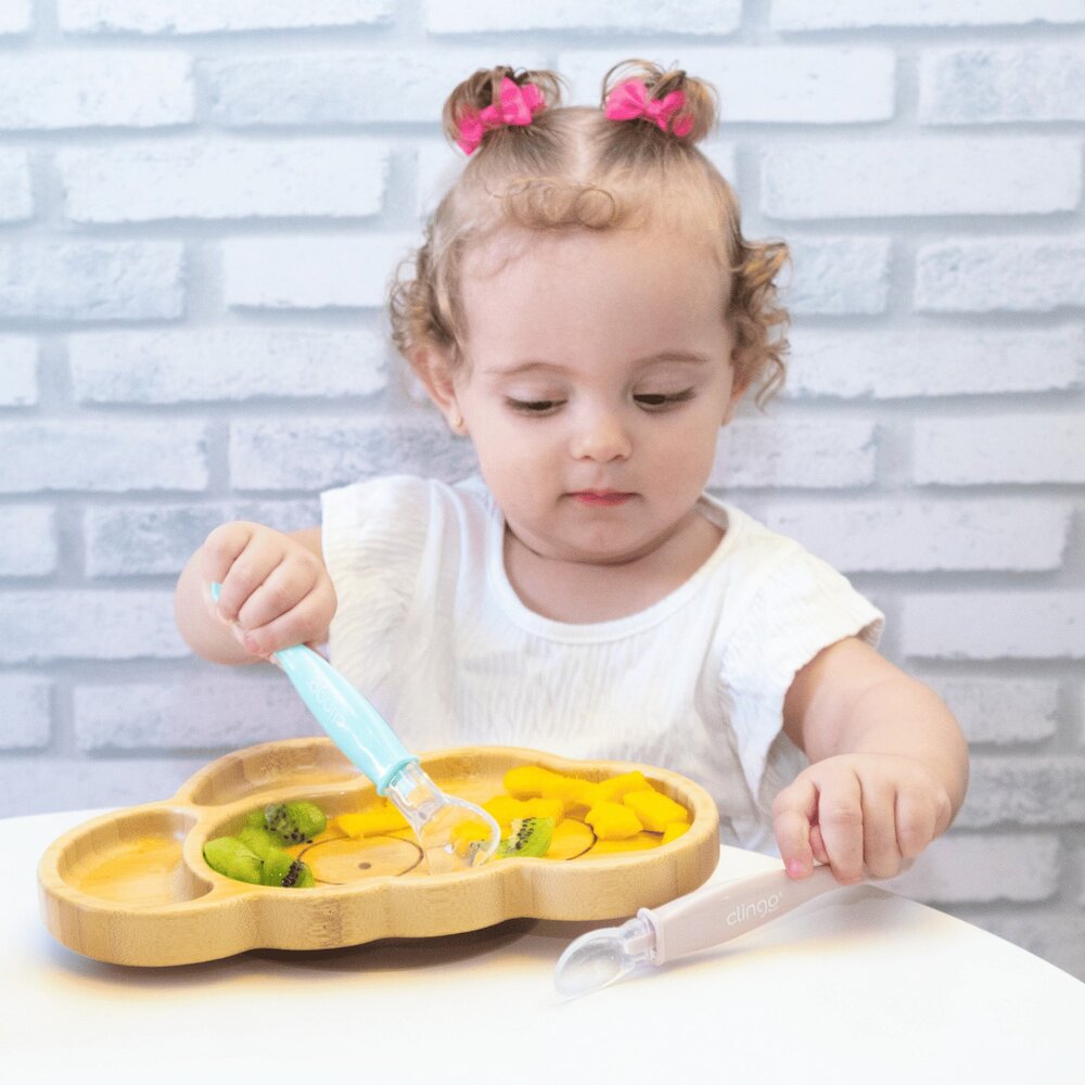 Colher Ponta Dupla Clingo Colors Neutro - Kit com 2 Unidades