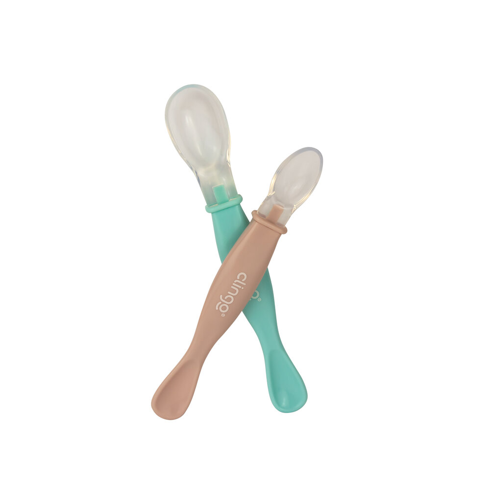 Colher Ponta Dupla Clingo Colors Neutro - Kit com 2 Unidades