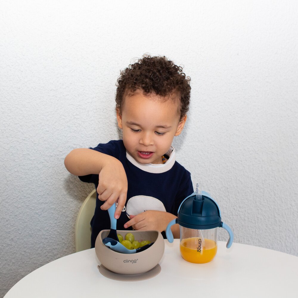 Talheres Articuláveis Colors Marinho Dobráveis e Seguros para Bebês