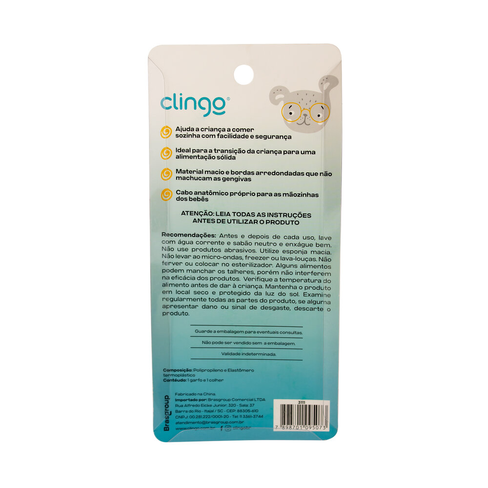 Talheres Articuláveis Colors Neutro Dobráveis e Seguros para Bebês