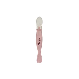 Colher Ponta Dupla Colors Rose Silicone Resistente para Bebês
