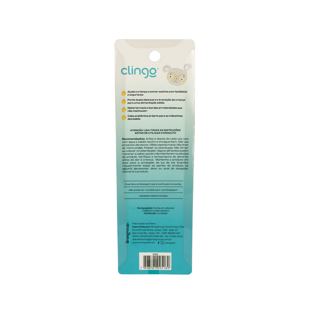 Colher Ponta Dupla Colors Rose Silicone Resistente para Bebês