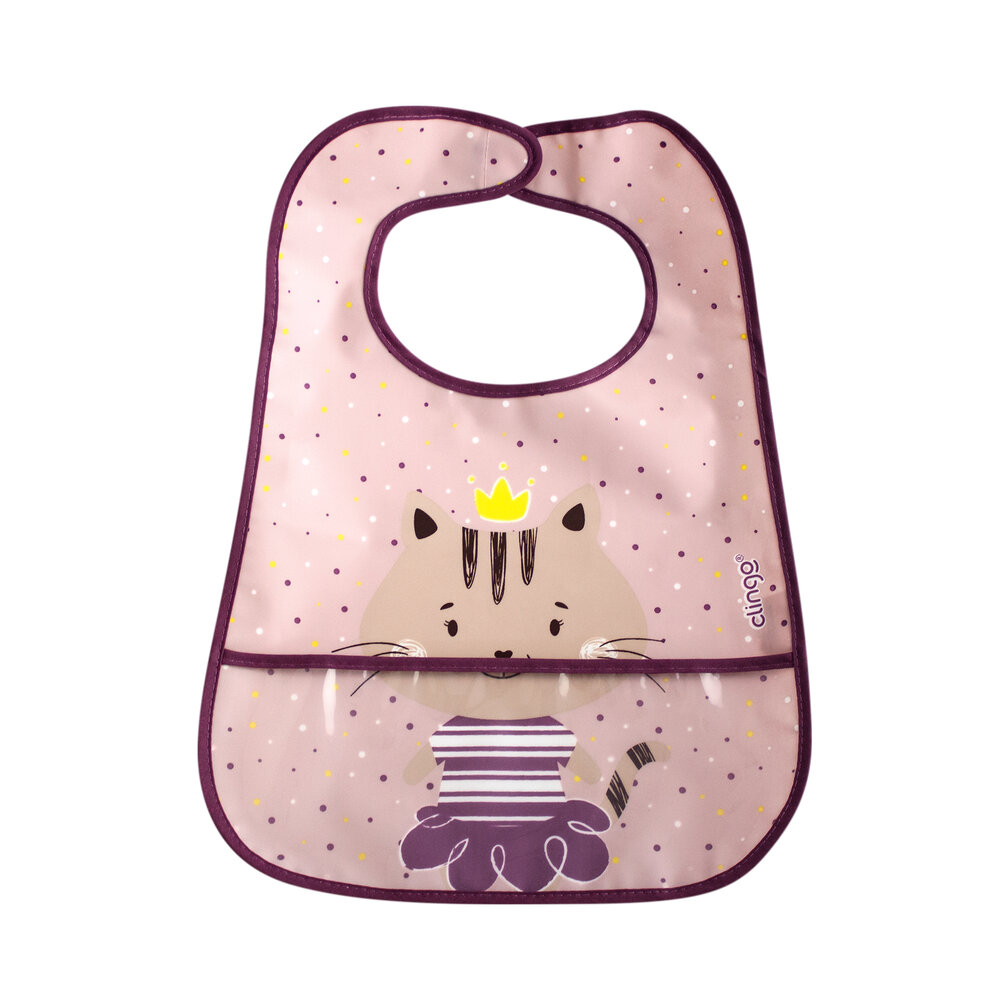 Babador Impermeável com Bolso Coletor Milky Prático e Lavável