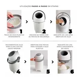Lixeira Mágica de Fralda Antiodor Clingo Higiene Prática Compacta