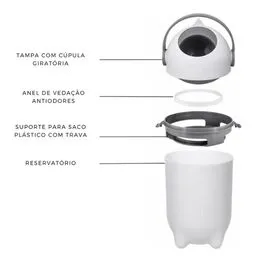 Lixeira Mágica de Fralda Antiodor Clingo Higiene Prática Compacta
