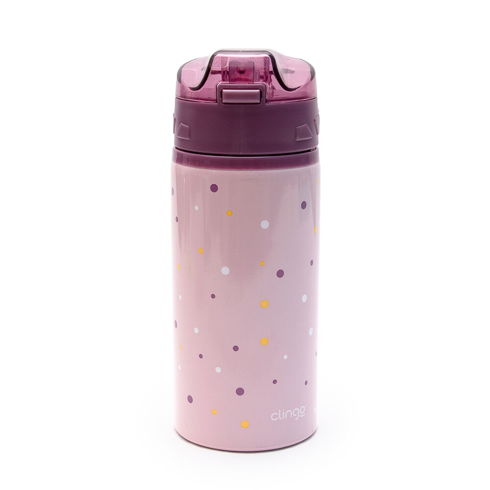 Garrafa de Alumínio 580ml Infantil com Canudo Silicone e Bico Ergonômico - Menina