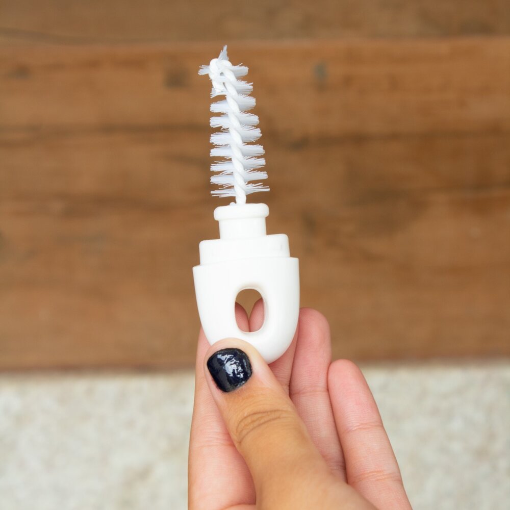 Escova Silicone com Base para Mamadeira Limpeza Eficiente Prática