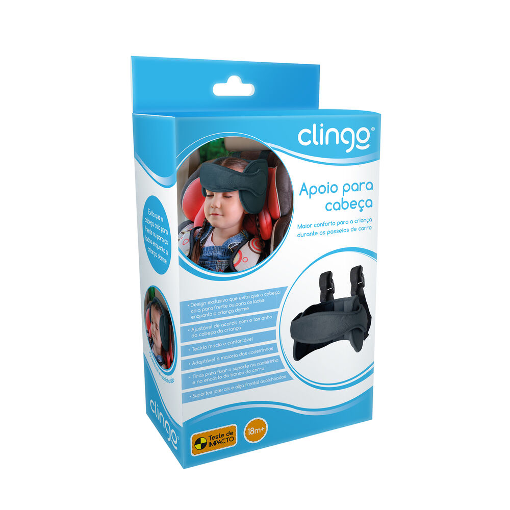 Apoio para Cabeça Clingo Preto - Conforto e Segurança para Passeios de Carro
