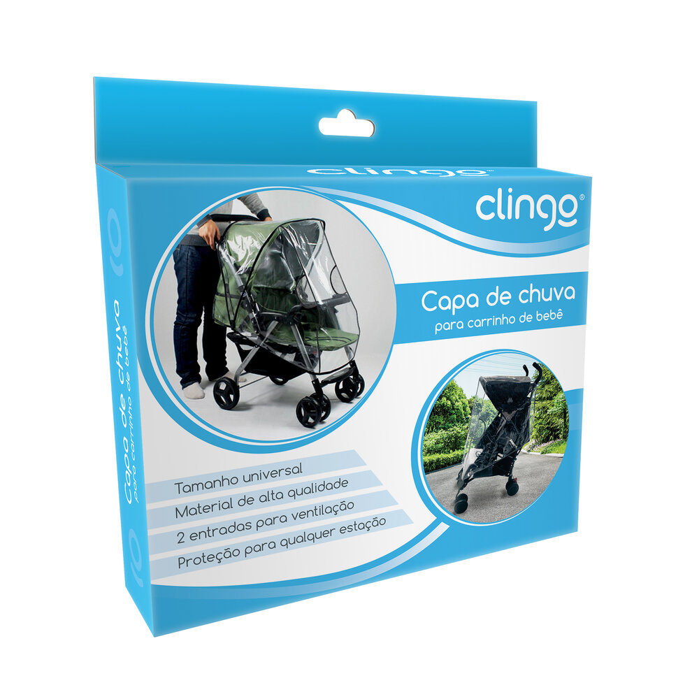 Capa de Chuva para Carrinho Universal com Ventilação e Reflexivo