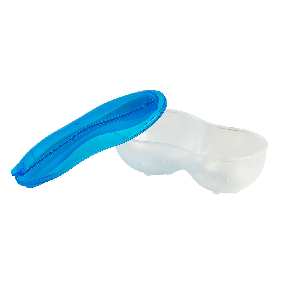 Prato com Divisória e Colher Clingo - Cor Azul - Design Seguro e Resistente