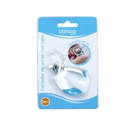 Cortador de Unhas Infantil Clingo com Lupa 5x - Ideal para Bebês - Azul