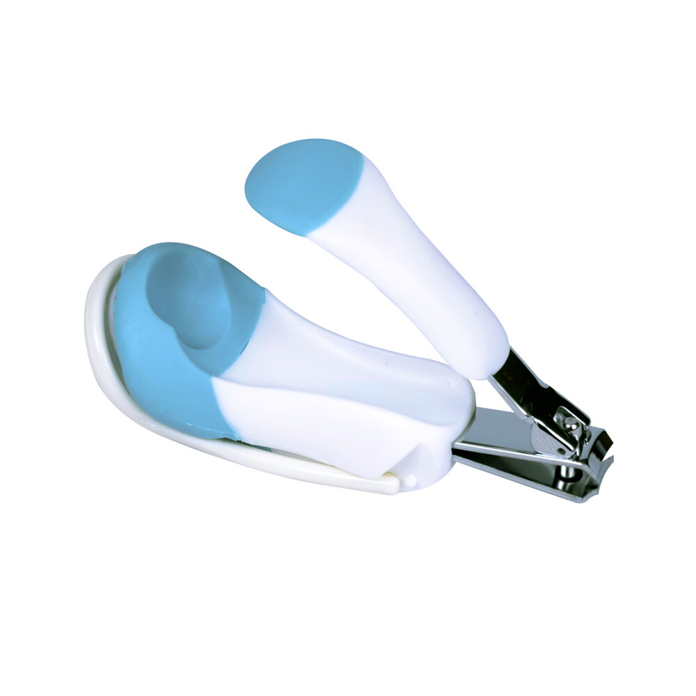 Cortador de Unhas Infantil Clingo com Lupa 5x - Ideal para Bebês - Azul