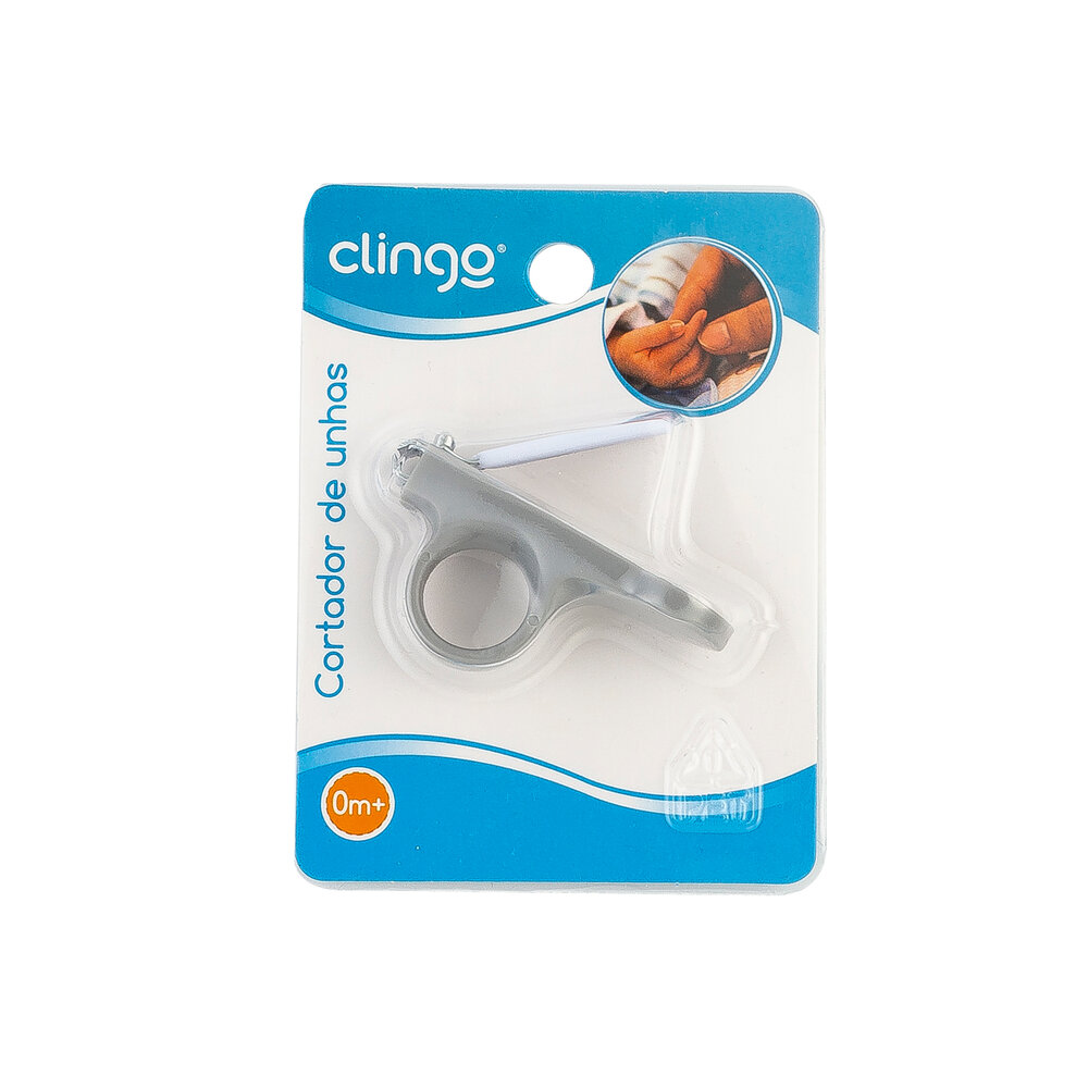 Cortador de Unhas Infantil Clingo Cinza - Delicado e Fácil de Usar para Bebês