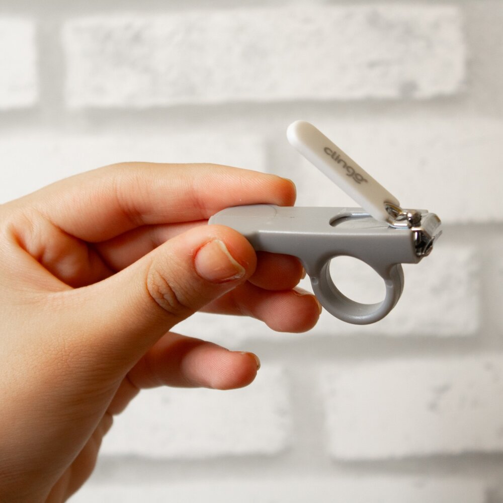 Cortador de Unhas Infantil Clingo Cinza - Delicado e Fácil de Usar para Bebês