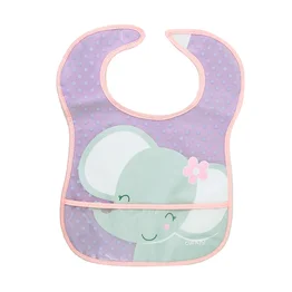 Kit 2 Babadores Impermeáveis Elefante/Gato com Coletor e Velcro - Clingo