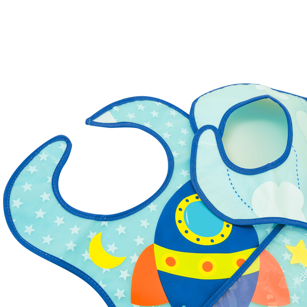 Kit 2 Babadores Impermeáveis Avião/Foguete com Coletor e Velcro - Clingo