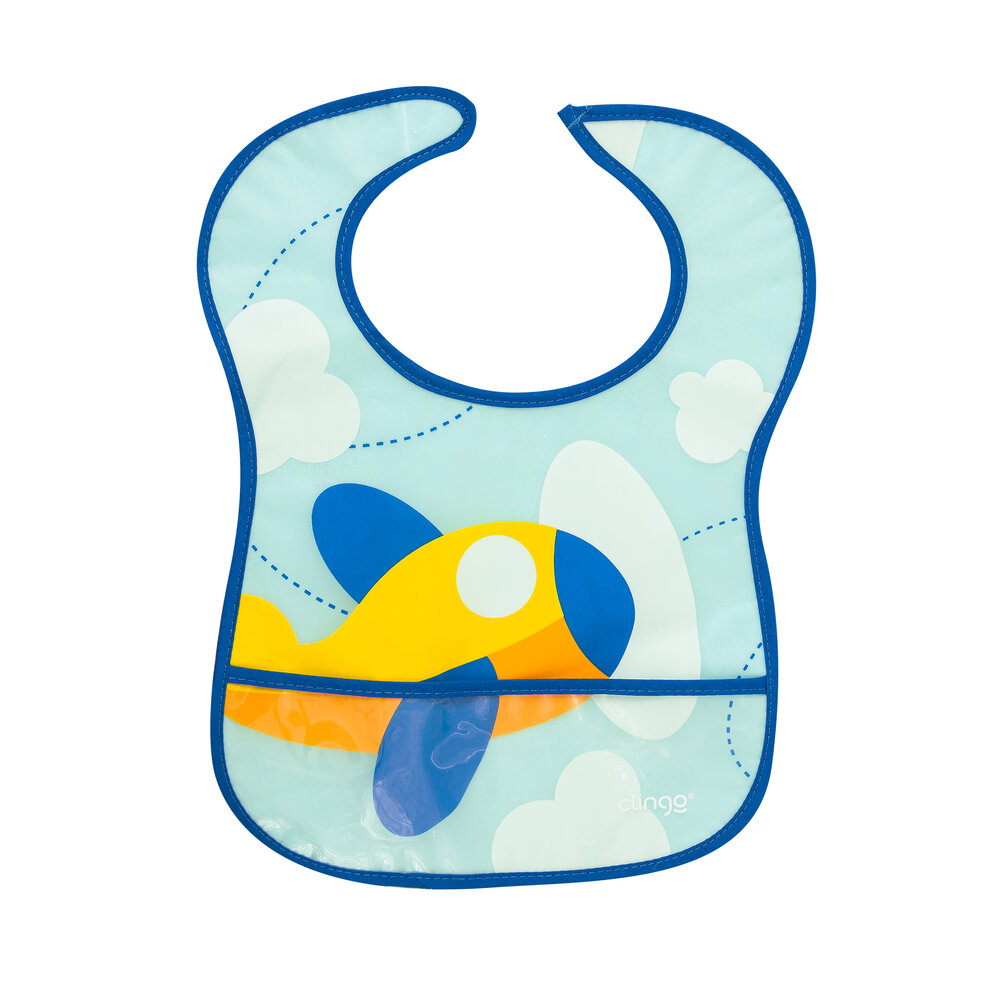 Kit 2 Babadores Impermeáveis Avião/Foguete com Coletor e Velcro - Clingo