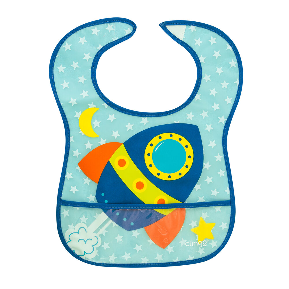 Kit 2 Babadores Impermeáveis Avião/Foguete com Coletor e Velcro - Clingo