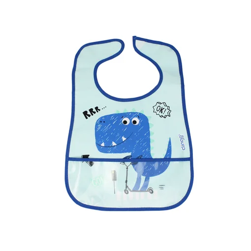 Babador Impermeável Dinossauro com Coletor e Velcro - Clingo