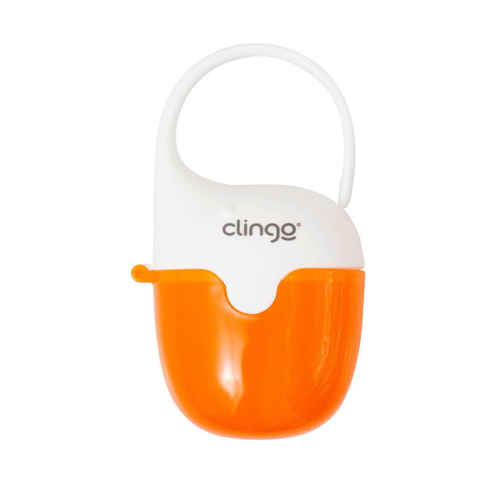Porta Chupetas Baleia Laranja para 3 Unidades BPA Free - Clingo